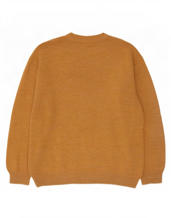 Vintage męski sweter z okrągłym dekoltem XL, beżowy