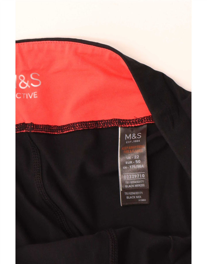 Damskie legginsy Capri Marks & Spencer UK 22 3XL, czarne, bawełniane