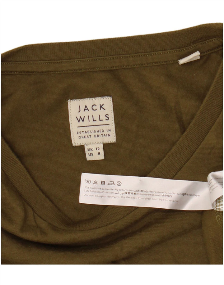 T-shirt damski Jack Wills Top UK 12, średnia bawełna khaki