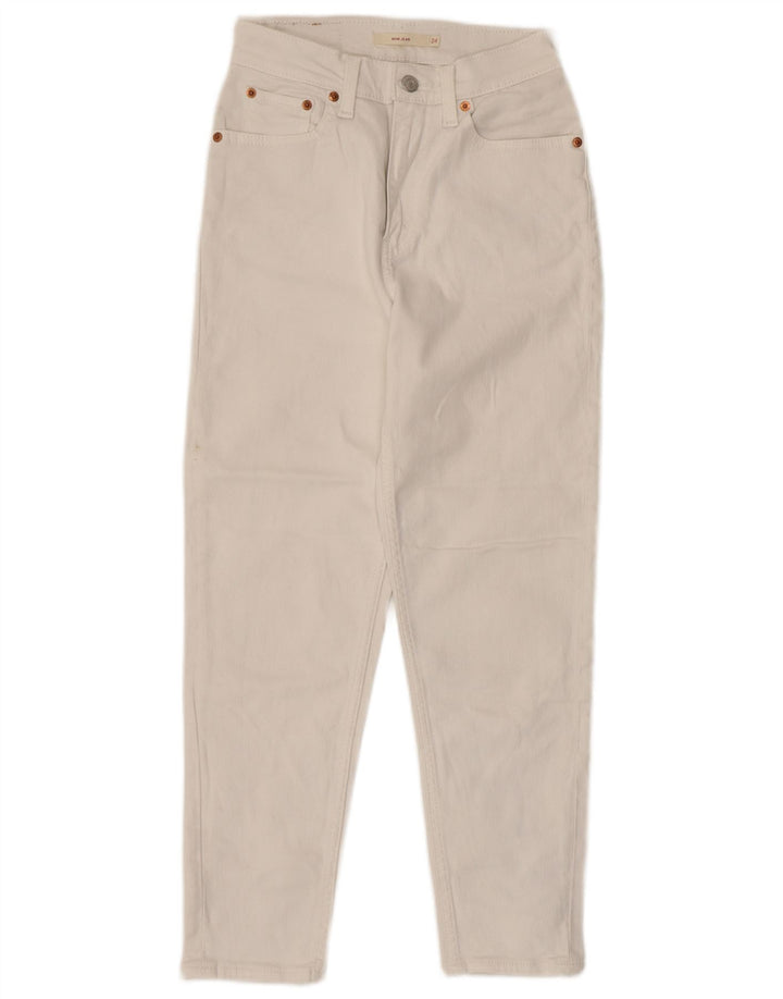 Damskie jeansy Levi's Mom Cropped W24 L24 Off White Cotton