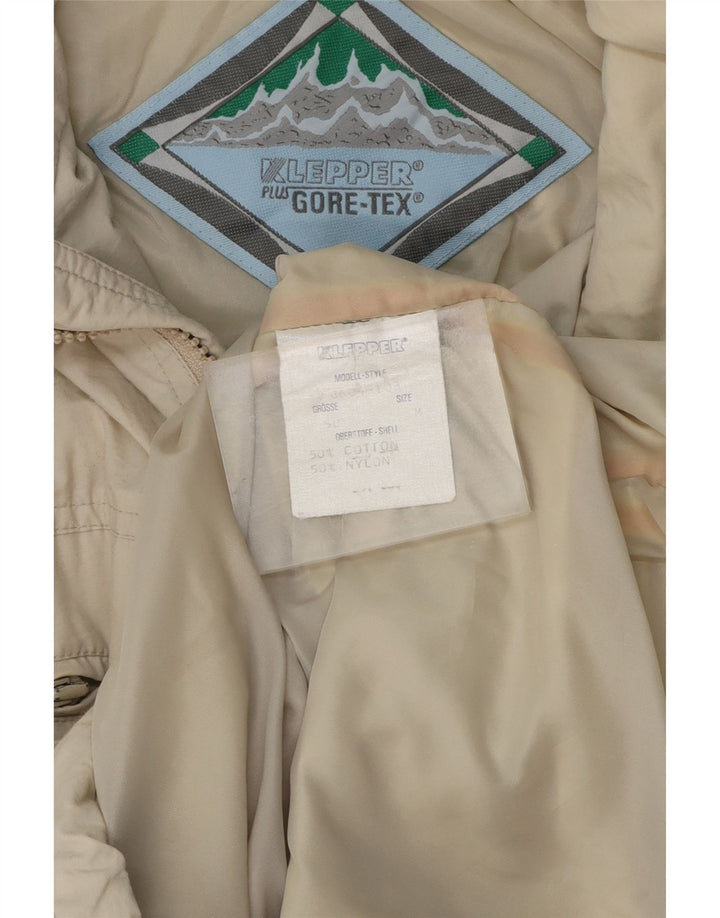 Męska kurtka użytkowa z kapturem Gore-Tex KLEPPER UK 38, średnio beżowa, bawełniana