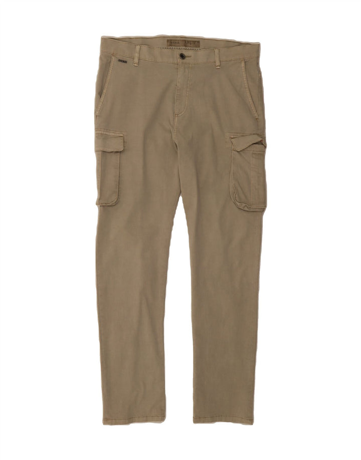 GUESS Mens Straight Cargo Trousers W31 L30 Beige Cotton Vintage Guess and Second-Hand Guess from Messina Hembry 