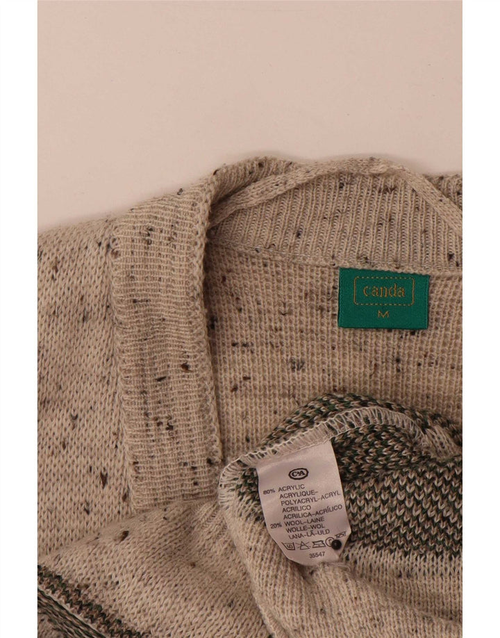 C&A Męski sweter Canda Cardigan Średni beżowy geometryczny akryl