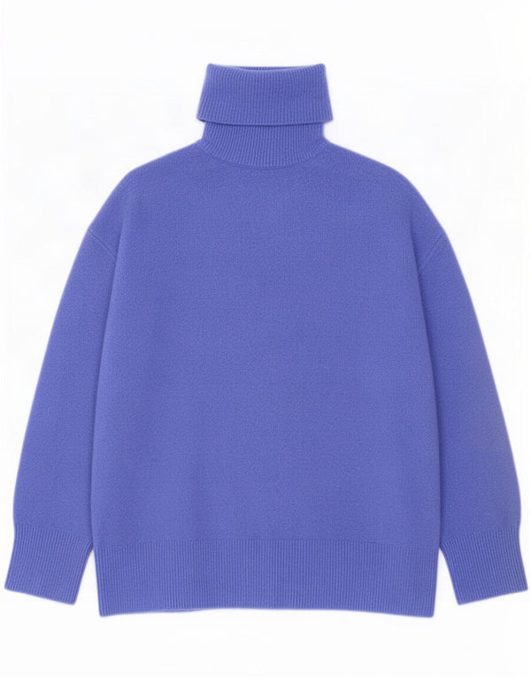 Damski sweter oversize z golfem Zara UK 10, mały, granatowy