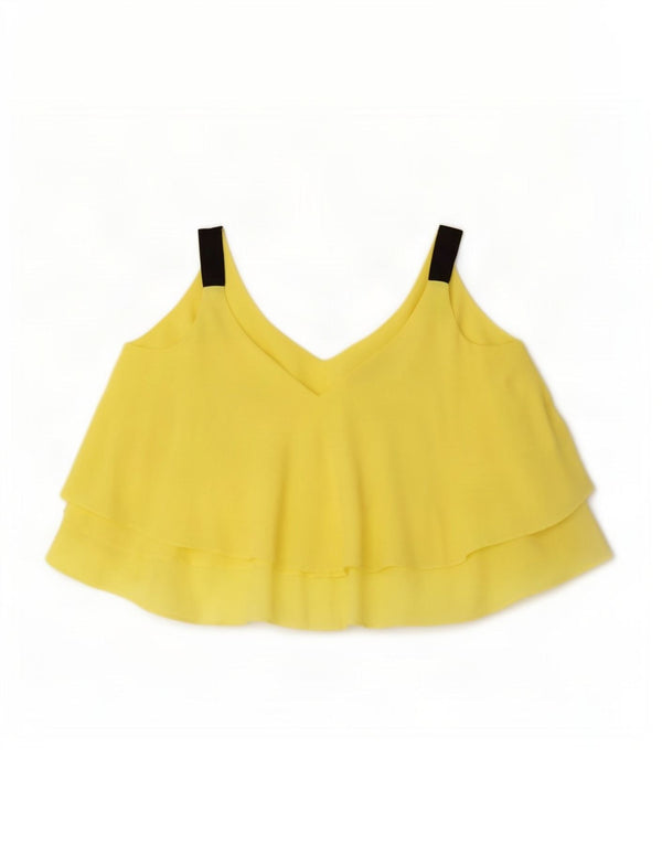 Damski top na ramiączkach oversize Zara UK 10, mały, żółty poliester