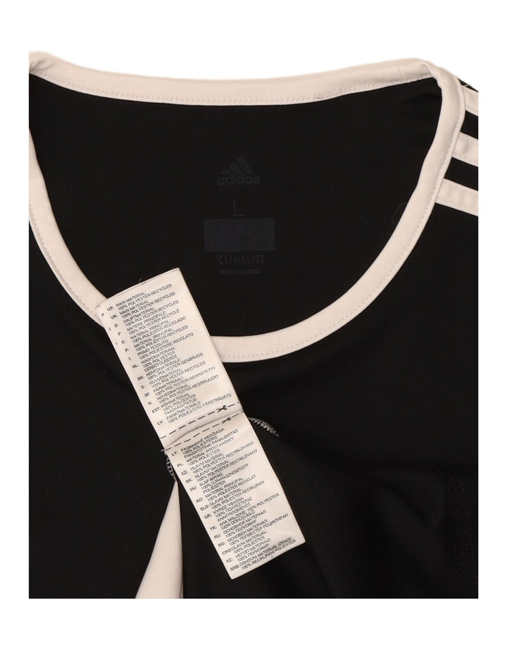 ADIDAS Mens Climalite T-Shirt Top Large Black Colourblock Polyester Vintage Adidas and Second-Hand Adidas from Messina Hembry 