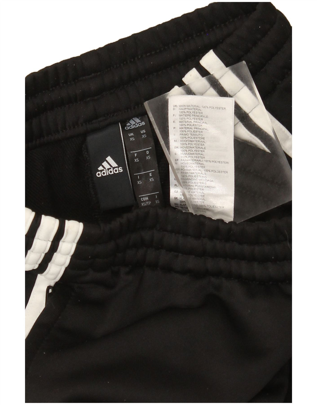 Męskie spodnie dresowe Adidas Climalite XS, czarny poliester z blokami kolorów