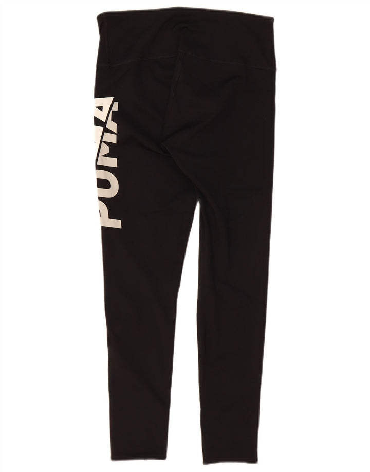 Damskie legginsy Puma Graphic UK 10, małe, czarne, poliestrowe