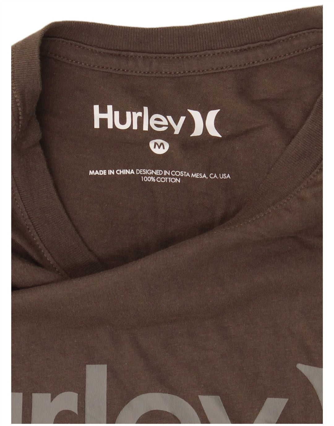 Męski T-shirt z grafiką Hurley Średni brązowy bawełniany
