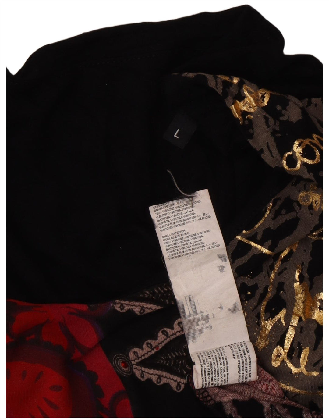 Designerska damska sukienka maxi w abstrakcyjny wzór UK 14, duża, wielobarwna