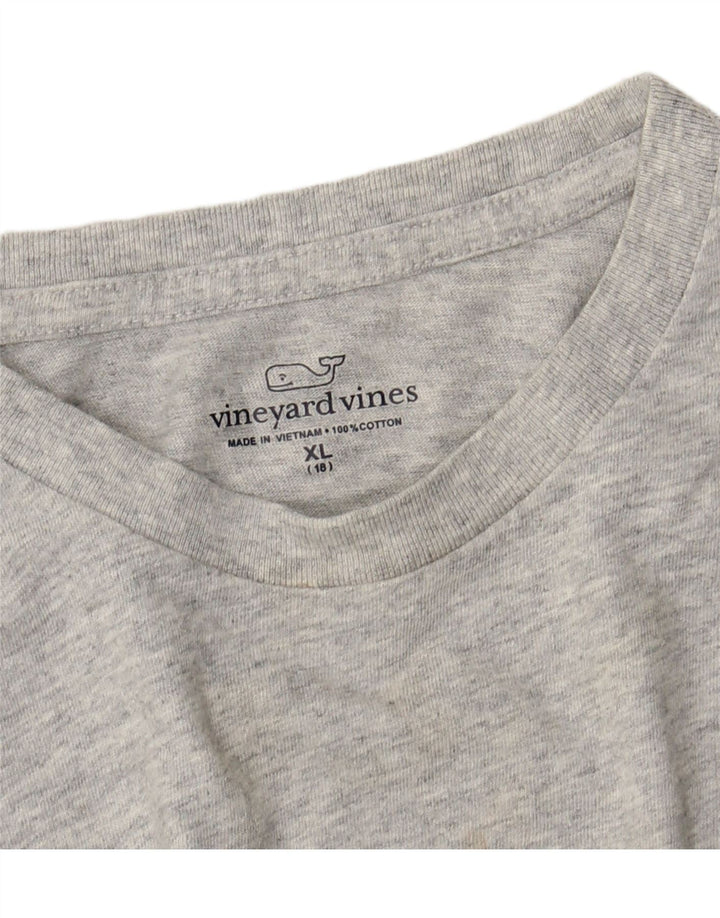 Chłopięcy T-shirt z grafiką VINEYARD VINES, 15-16 lat, XL, szary, blok kolorów