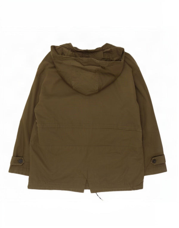 Damska kurtka parka z kapturem Massimo Dutti UK 18 XL, bawełna khaki