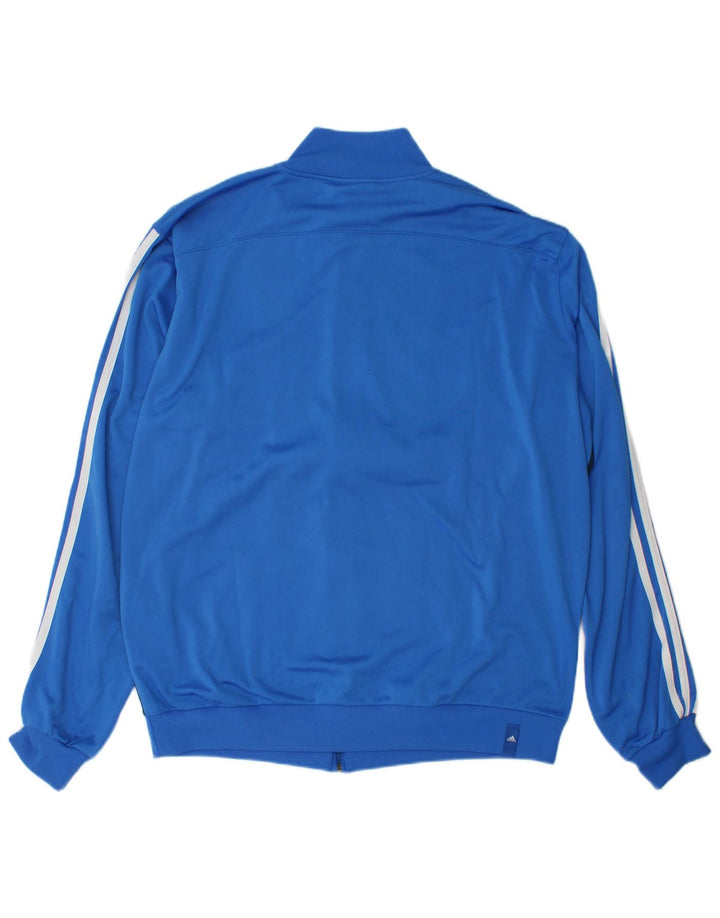 Adidas Męska bluza dresowa UK 48/50 XL Niebieski poliester z blokami kolorów
