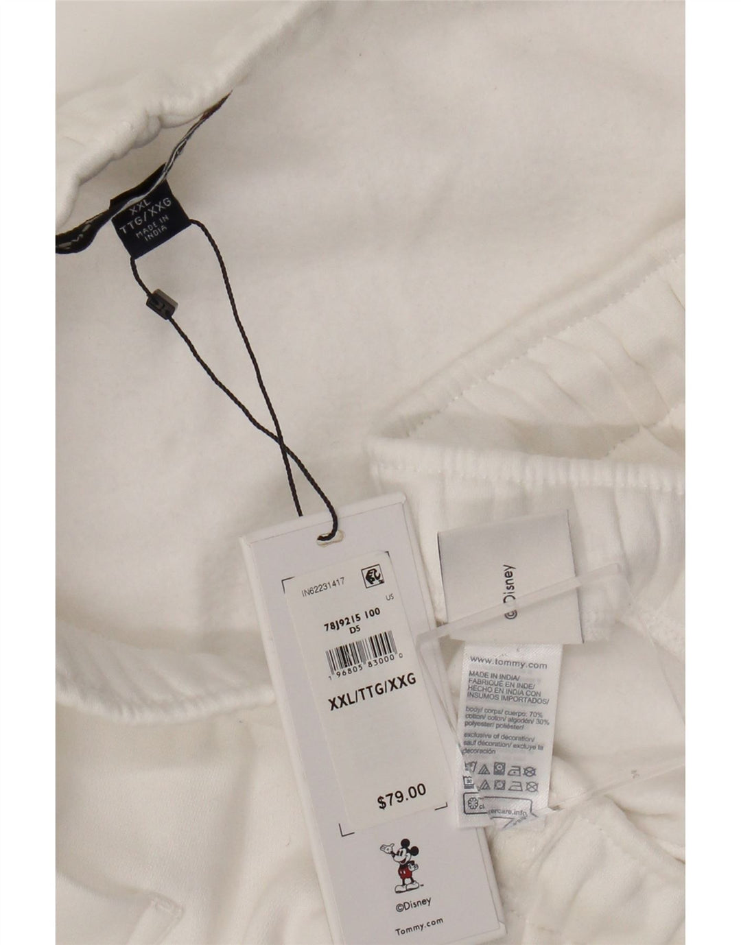 Męskie spodenki sportowe Tommy Hilfiger Disney Graphic 2XL Biała bawełna