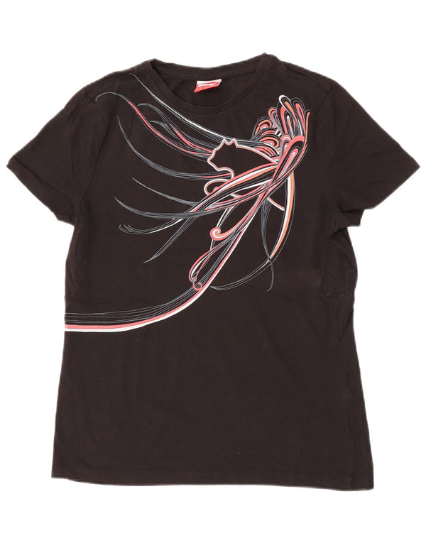 Damska koszulka z grafiką Puma Top UK 14, duża, czarna bawełna