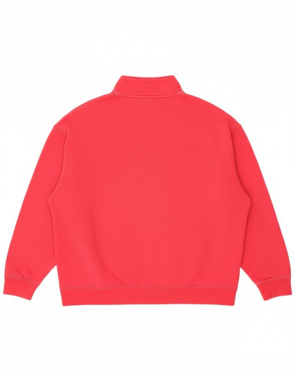 Damski sweter oversize z zamkiem błyskawicznym Nike, UK 14, średni różowy, bawełniany