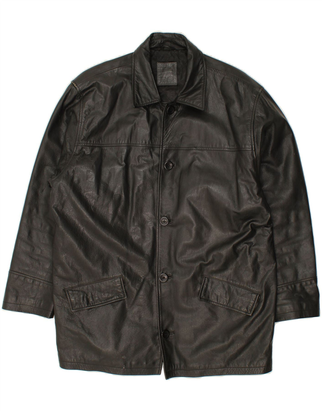 ST. BERNARD Mens Leather Jacket UK 42 XL Black Leather Vintage St. Bernard and Second-Hand St. Bernard from Messina Hembry 