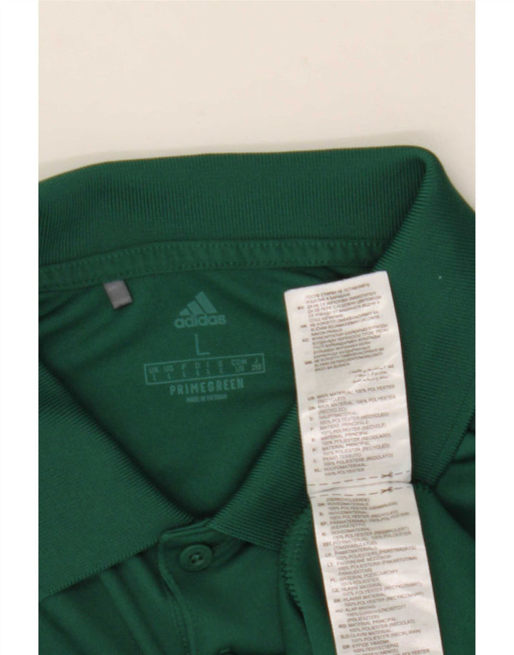 Męska koszulka polo Adidas, duża, zielona, poliestrowa