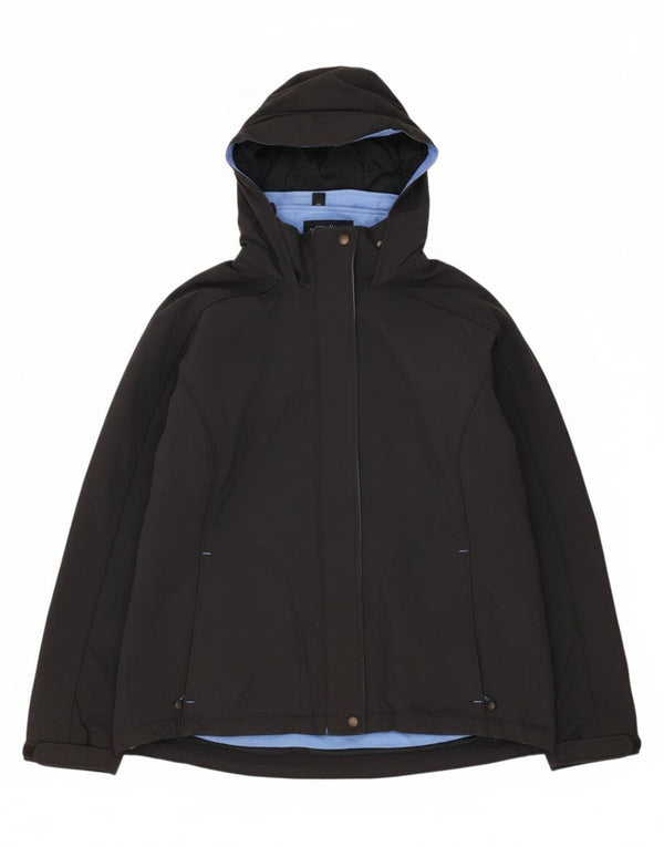 Damska kurtka wiatrówka L.L.Bean z kapturem, oversize UK 14, średnia czarna