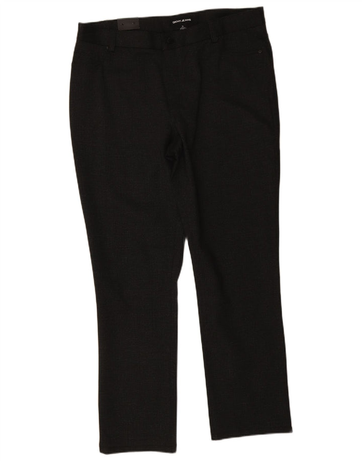 Męskie proste spodnie codzienne Dkny XL W36 L29 Czarny poliester