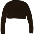 Topshop Damska Krótka Bluzka z Długim Rękawem UK 12 Medium Khaki Wiskoza