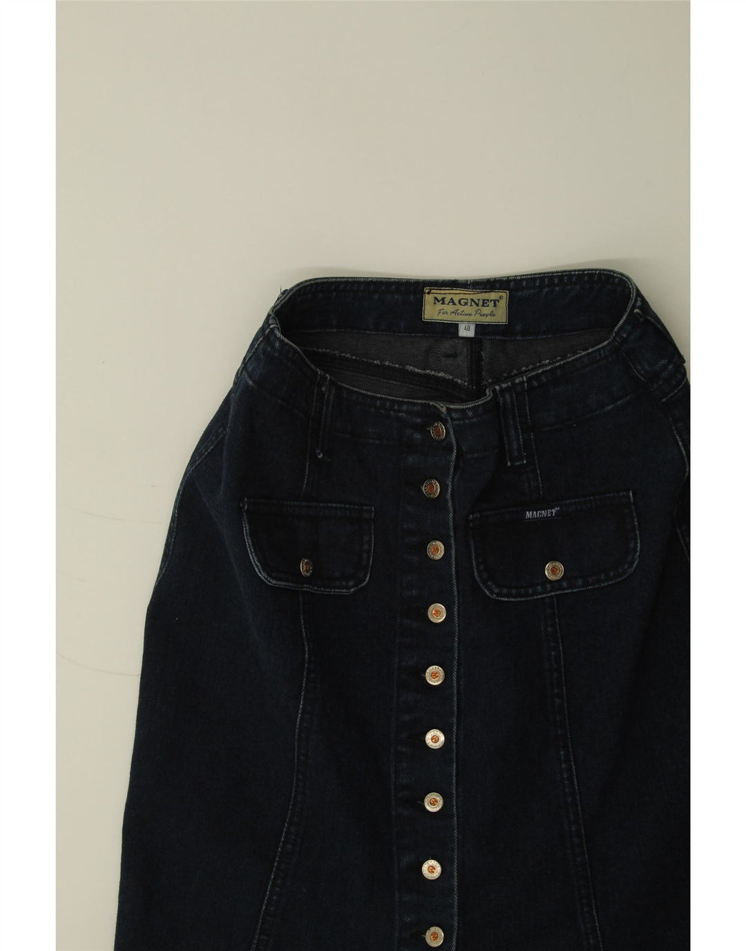 Spódnica jeansowa damska VINTAGE IT 40 Small W27 Granatowa