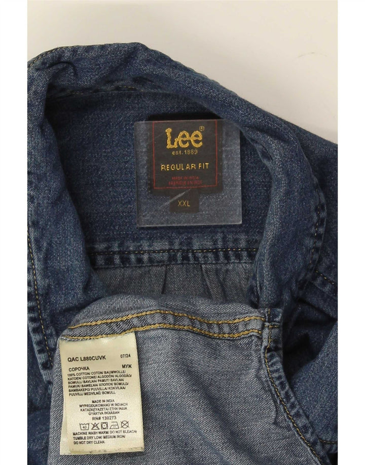 Męska koszula dżinsowa Lee o regularnym kroju 2XL, niebieska, bawełniana