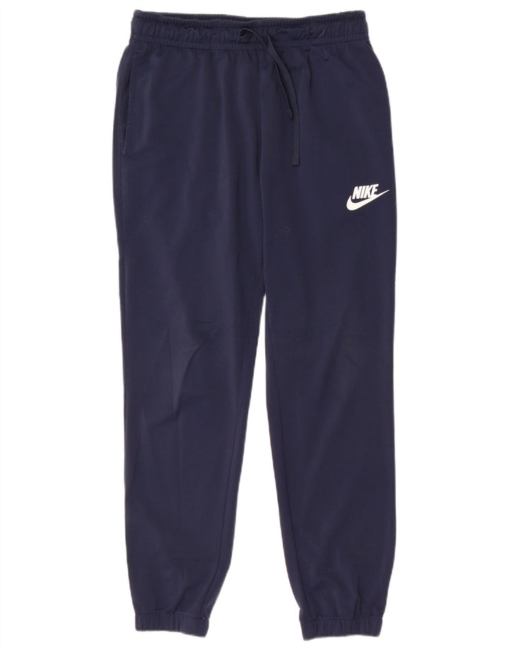 NIKE Mens Tracksuit Trousers Joggers Small Navy Blue Polyester