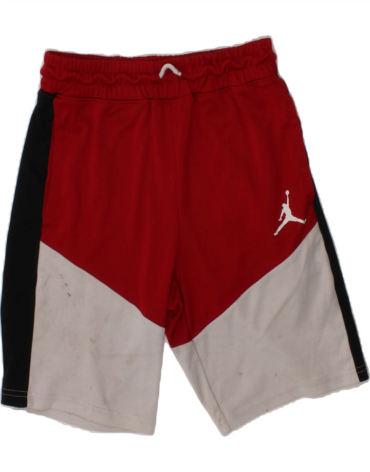 JORDAN Boys Sport Shorts 8-9 Years Small  Red Colourblock Polyester Vintage Jordan and Second-Hand Jordan from Messina Hembry 