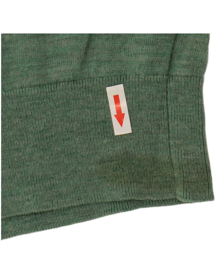 Męski sweter z okrągłym dekoltem John Lewis, wełna merynosów w kolorze średniej zieleni