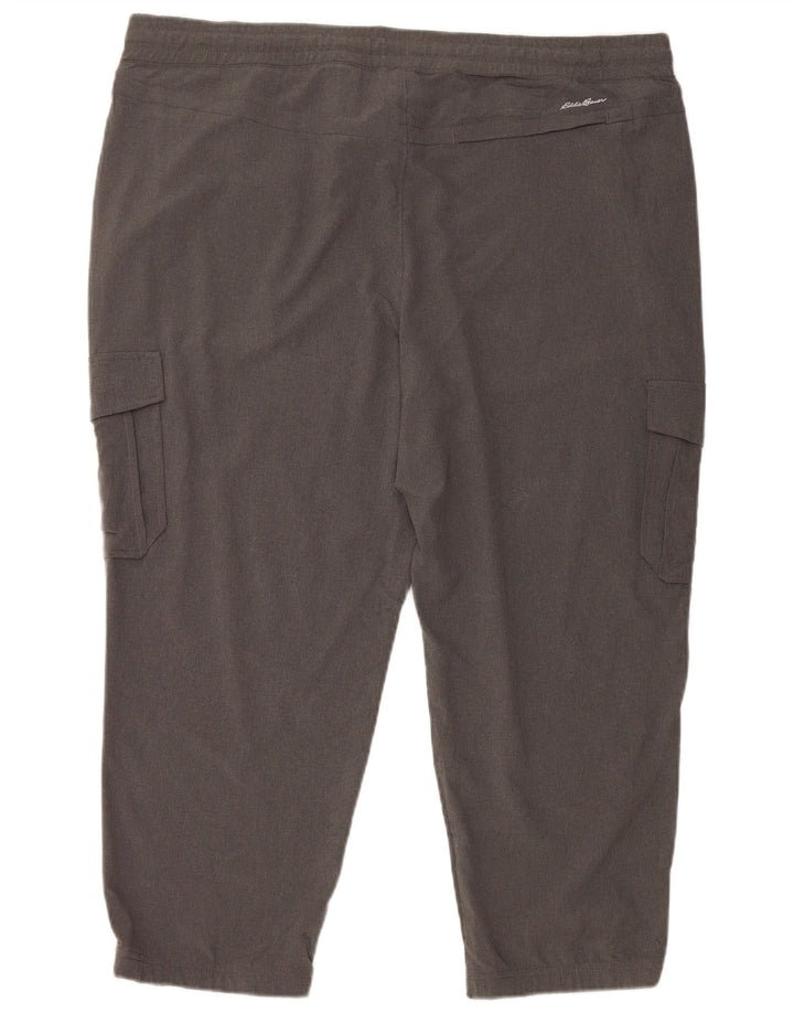 Damskie spodnie dresowe Capri Cargo Eddie Bauer UK 18 XL Szary poliester