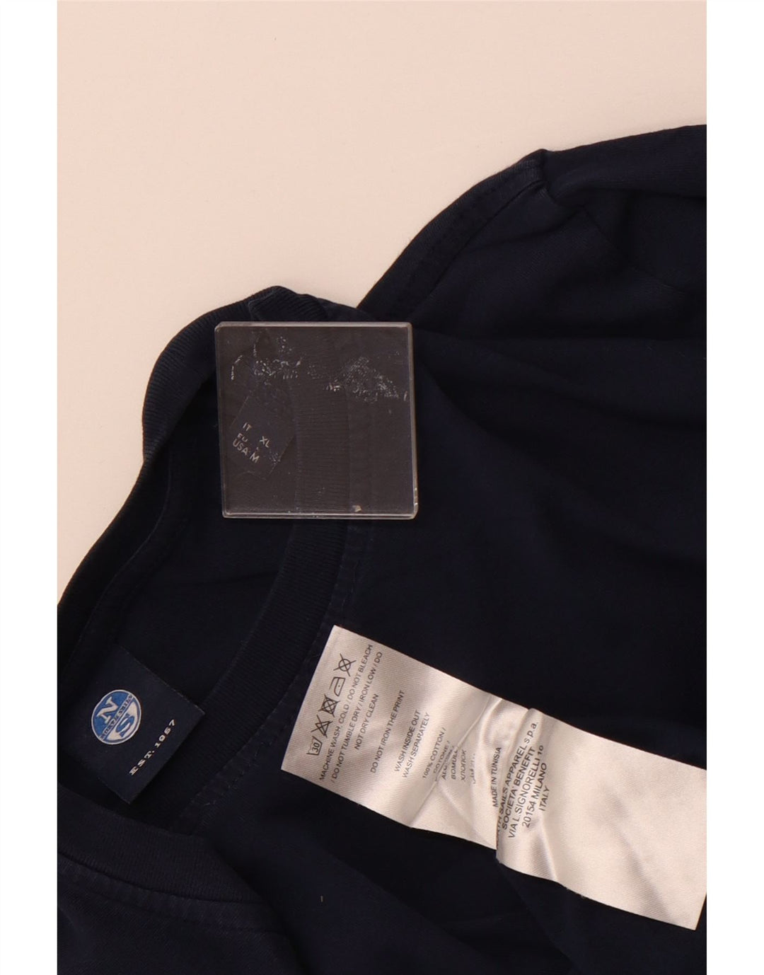 Męski T-shirt z grafiką NORTH SAILS, średni, granatowy, bawełniany