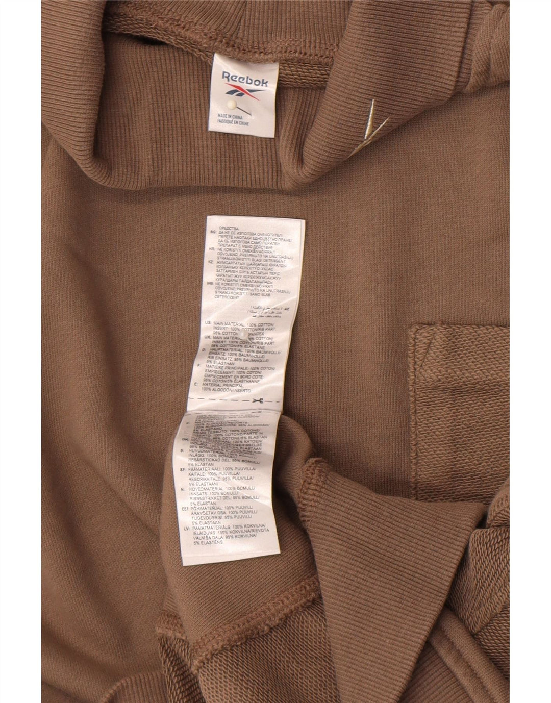 Damski sweter oversize Reebok z wywijanym dekoltem, UK 16/18, duży brązowy