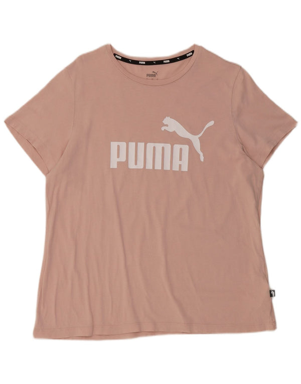 Damska koszulka z grafiką Puma Top UK 18 XL, różowa bawełna