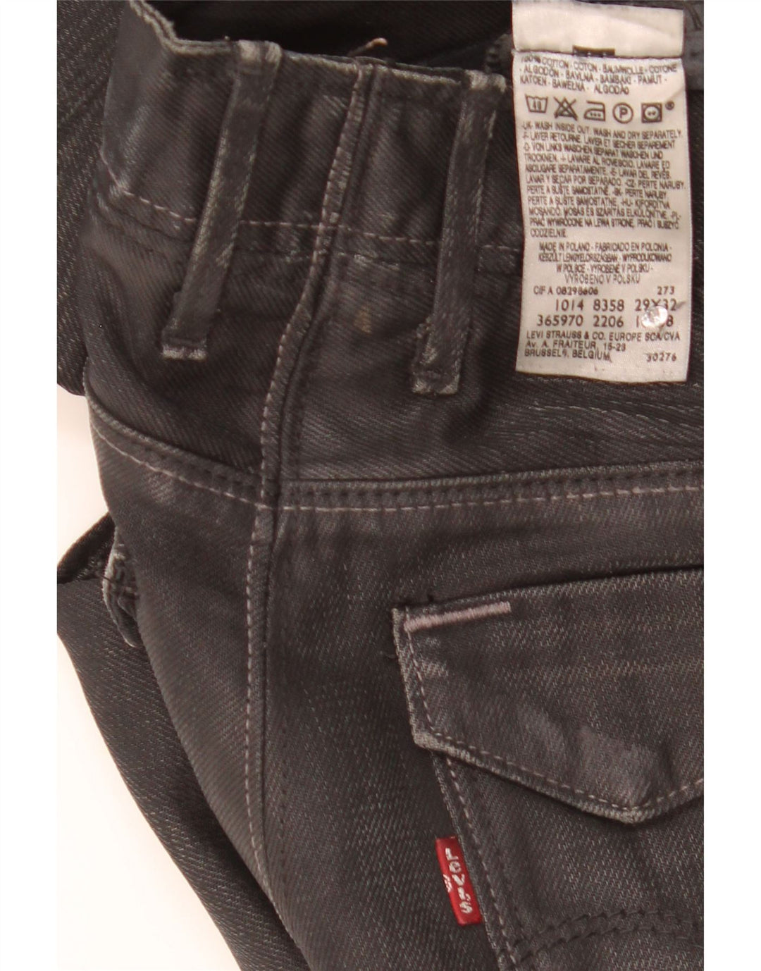 Męskie proste dżinsy Levi's W29 L32 Czarna bawełna