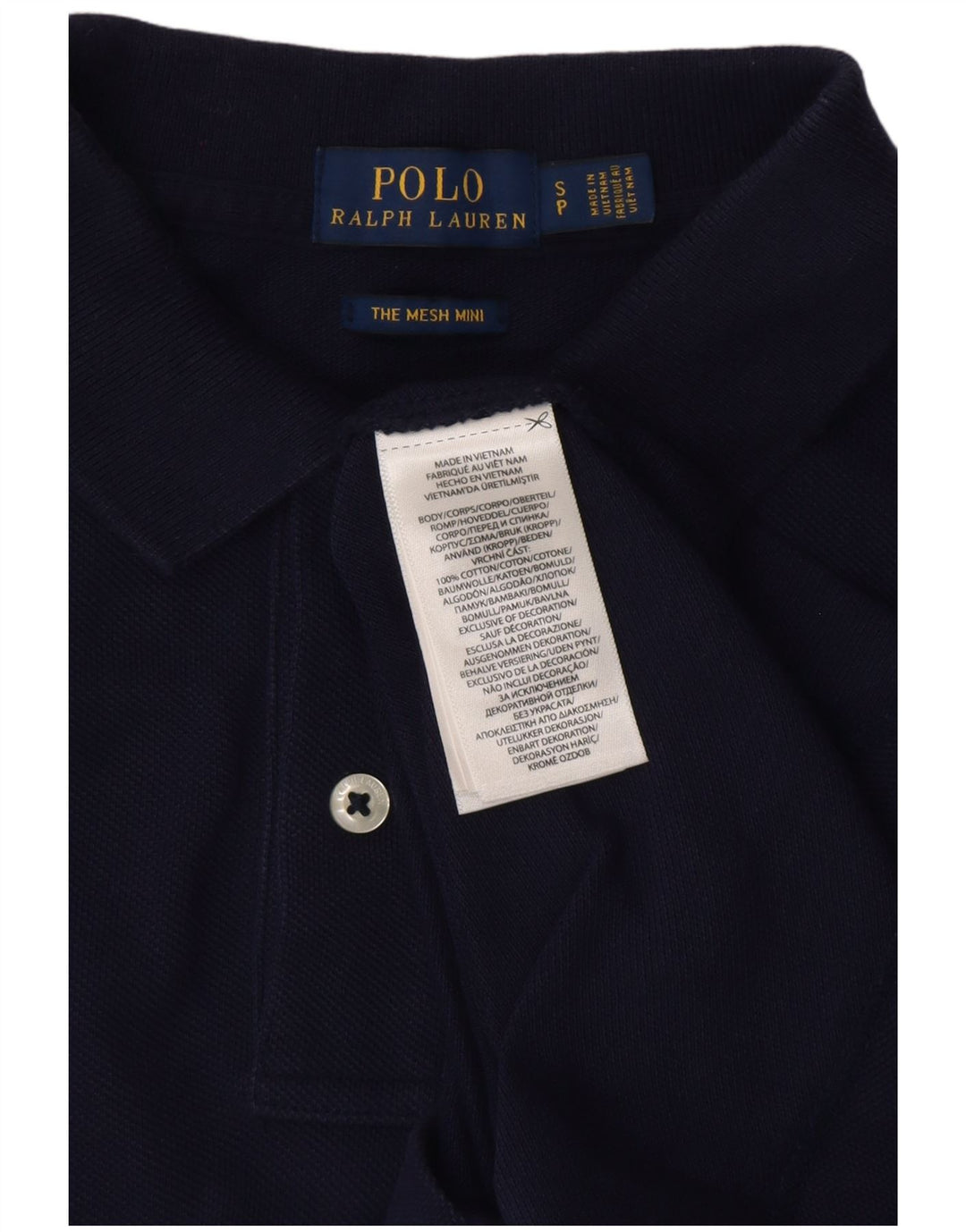 POLO RALPH LAUREN Damska sukienka polo UK 10, mała, granatowa, bawełniana