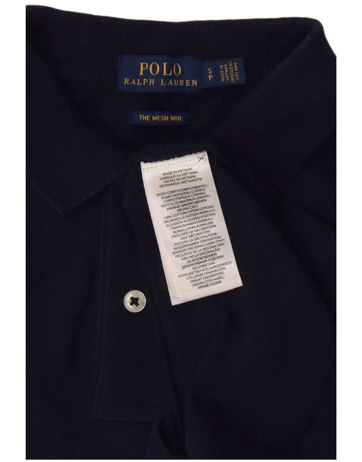 POLO RALPH LAUREN Damska sukienka polo UK 10, mała, granatowa, bawełniana