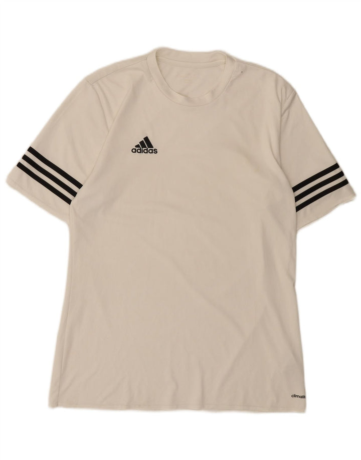 ADIDAS Mens Climalite T-Shirt Top Medium White Polyester