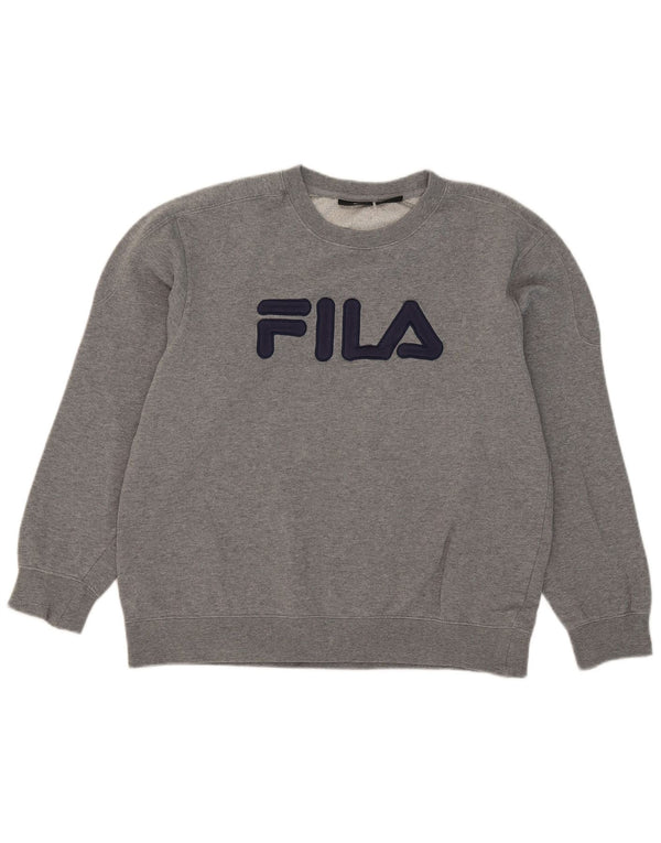 Męska bluza z grafiką Fila, duża, szara, bawełniana