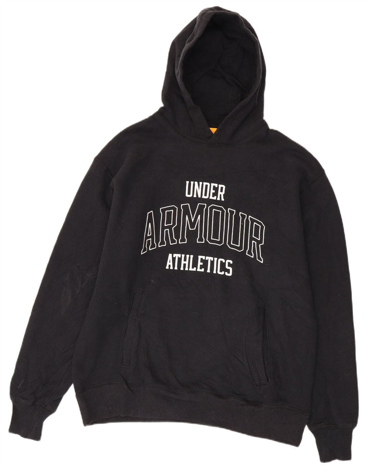 Męski sweter z kapturem Under Armour z grafiką, średniej wielkości, czarny, bawełniany