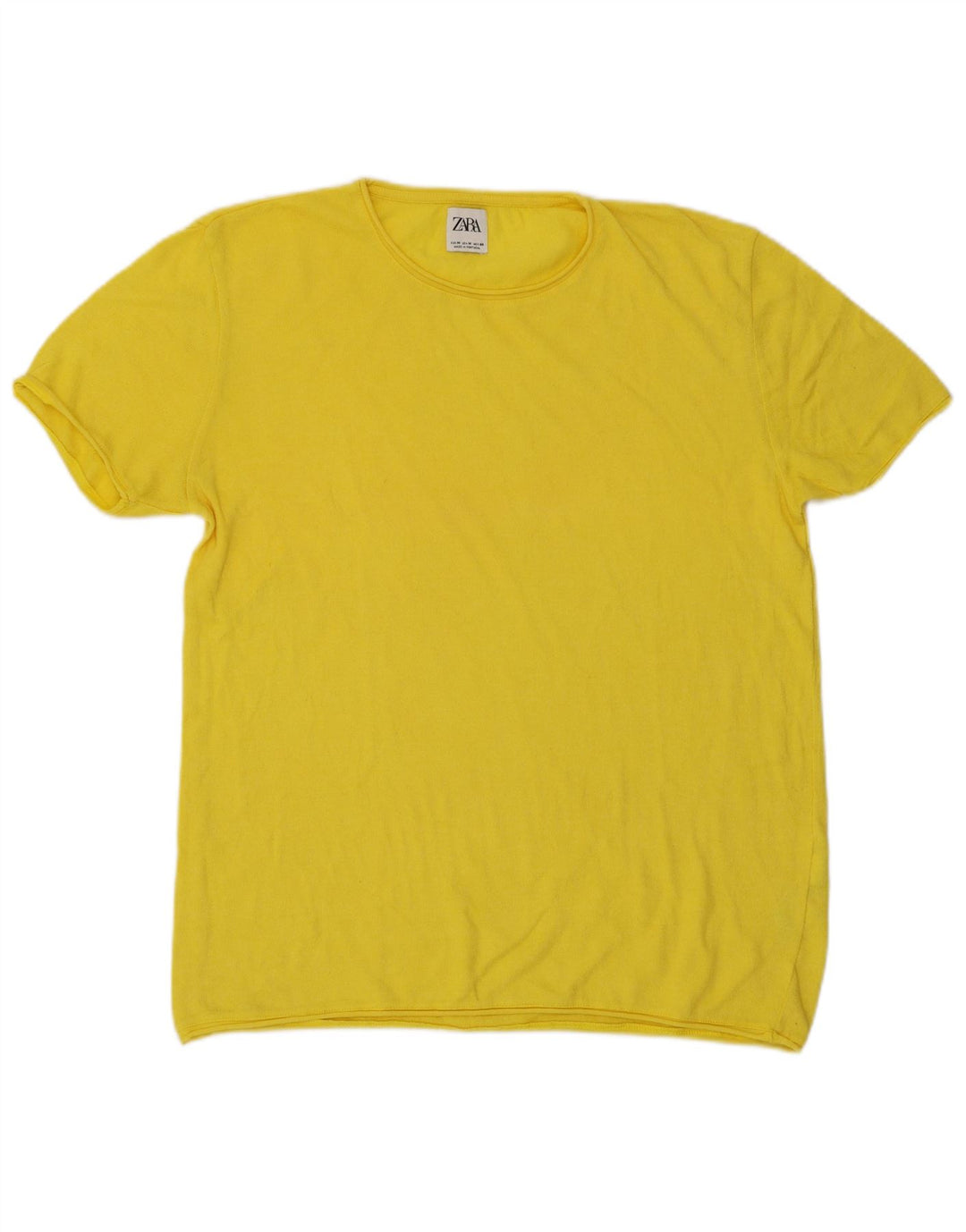 T-shirt męski Zara Top, średni, żółty, bawełniany
