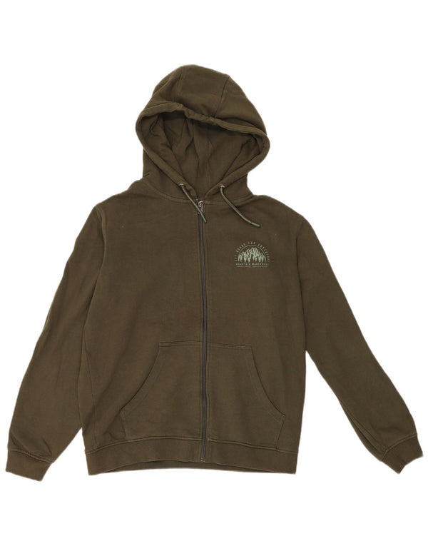 Męski sweter z kapturem i zamkiem błyskawicznym Mountain Warehouse, mały, bawełniany khaki