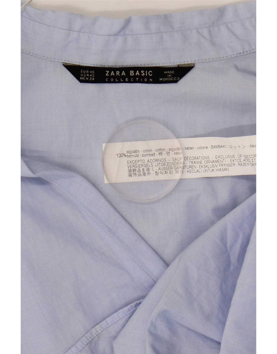 Damska koszula oversize Zara UK 6 XS, niebieska, bawełniana
