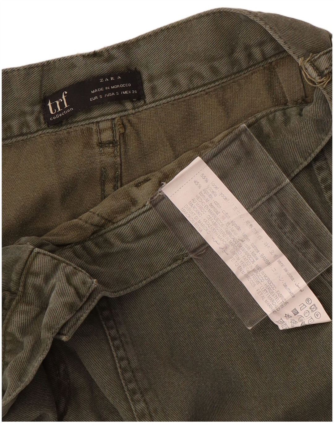 Spodnie damskie Zara Straight Cargo, małe W26 L27 Khaki