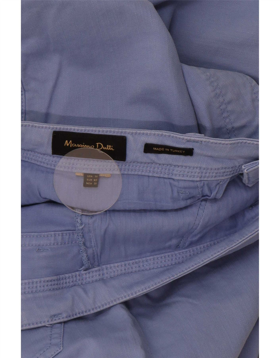 Męskie spodnie typu slim casual Massimo Dutti EU 40 Medium W31 L29 Niebieskie