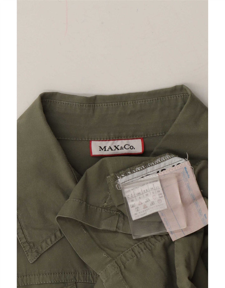 Damska koszula pulowerowa z krótkim rękawem Max & Co. UK 8, mała khaki