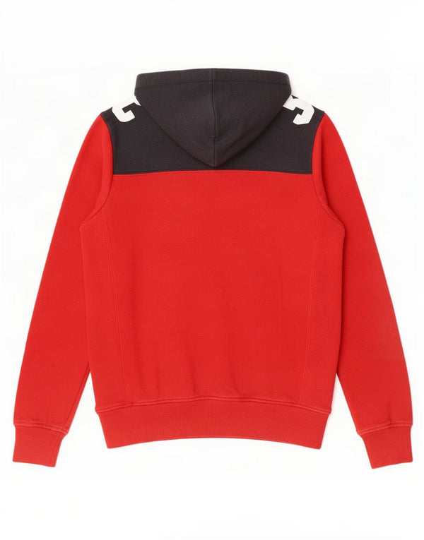 Converse Mens Graphic Hoodie Jumper Small Red Colourblock Cotton
