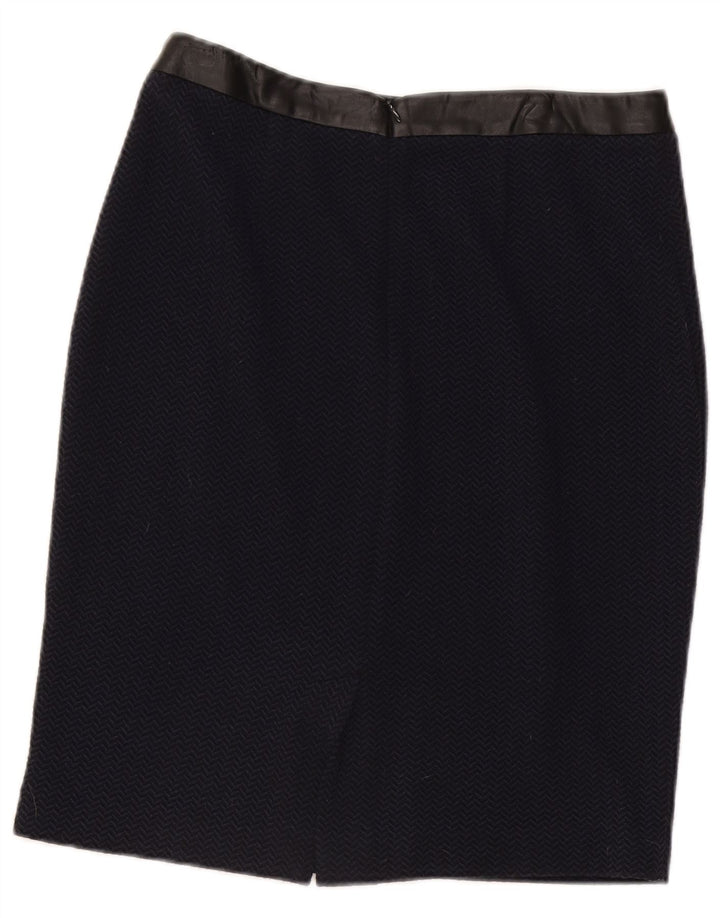 Damska spódnica ołówkowa Trussardi IT 42 Medium W30 Granatowa jodełka