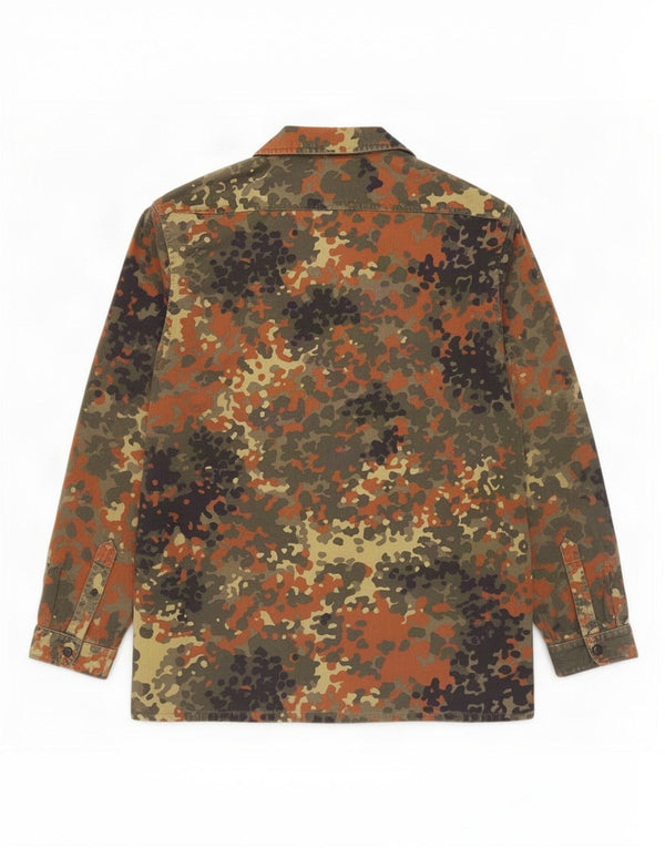 Męska kurtka wojskowa Vintage UK 40, duża, bawełniana w kamuflażu khaki