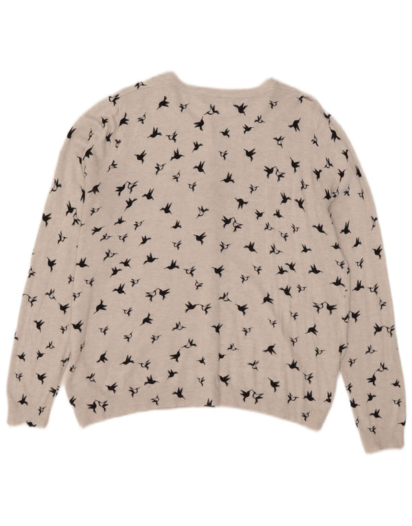 Marks & Spencer Damski sweter z grafiką, UK 18 XL, szara wiskoza